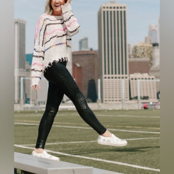 spanx quilted moto faux leather high rise leggings - Picture 3 of 7